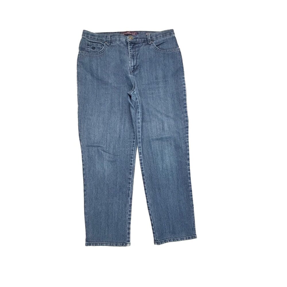 Gloria Vanderbilt Amanda Straight Leg Women's size 14P Dark Wash Blue Denim Jean